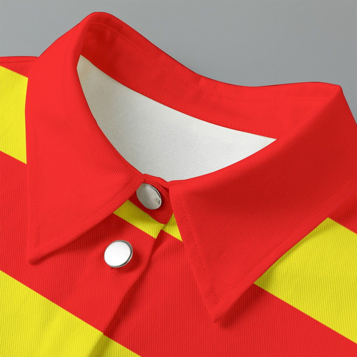 Red&Yellow Striped  [Cropped Button-Up Jacket] | 245GSM Cotton