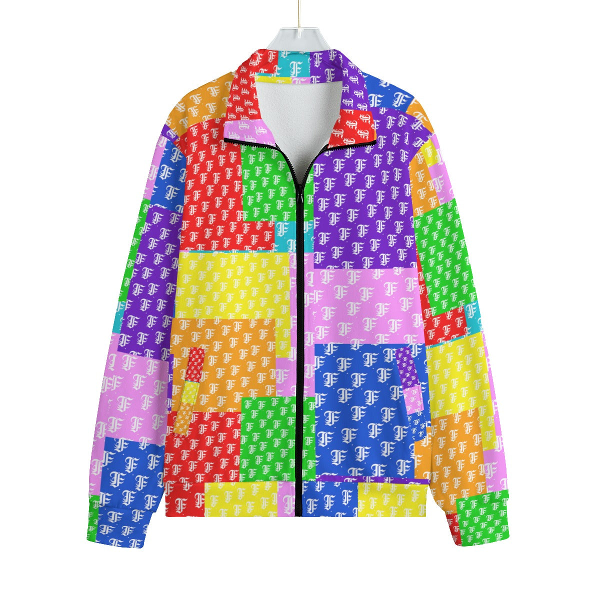 Multi-Color Patchwork | Knitted Fleece Zip-up