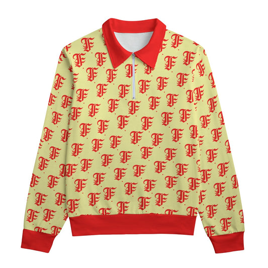 FFCremeRed Heavyweight Zip-Up Polo  | 310GSM Cotton