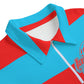 Red & Blue Striped Heavyweight Zip-Up Polo  | 310GSM Cotton