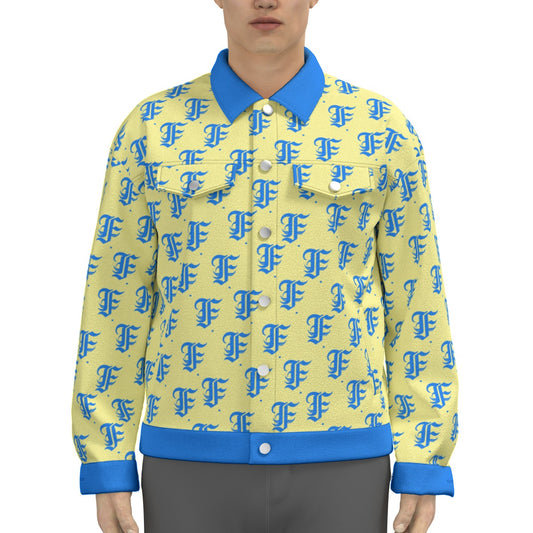FFCremeBlue Trucker Jacket | 245GSM Cotton