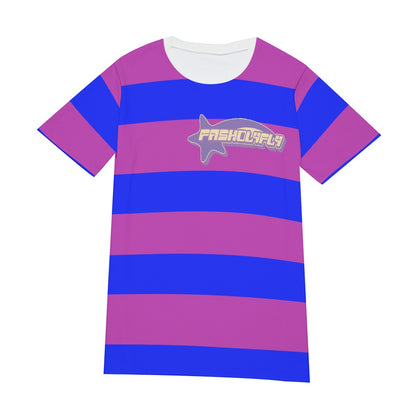 Purple & Blue Striped Tee | 190GSM Cotton