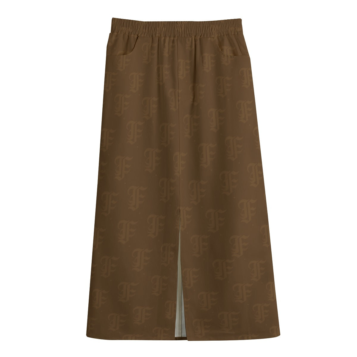 FFBrown Mid-slit Skirt | 245GSM Cotton