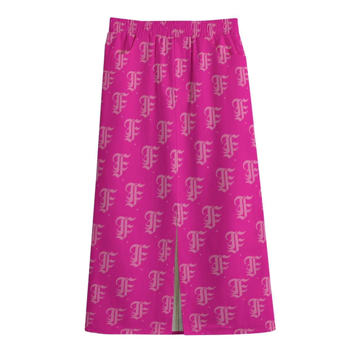 FFHotPink Mid-slit Skirt | 245GSM Cotton