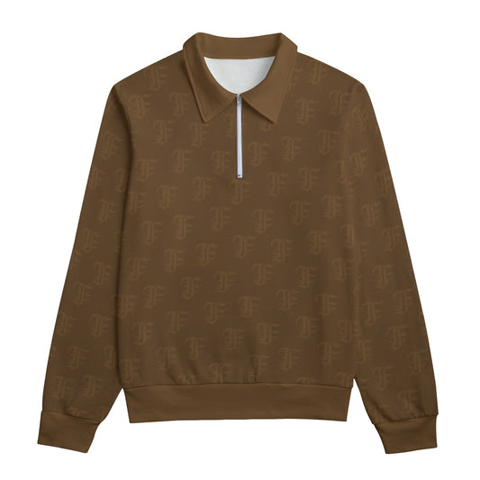 FFBrown Heavyweight Zip-Up Polo  | 310GSM Cotton