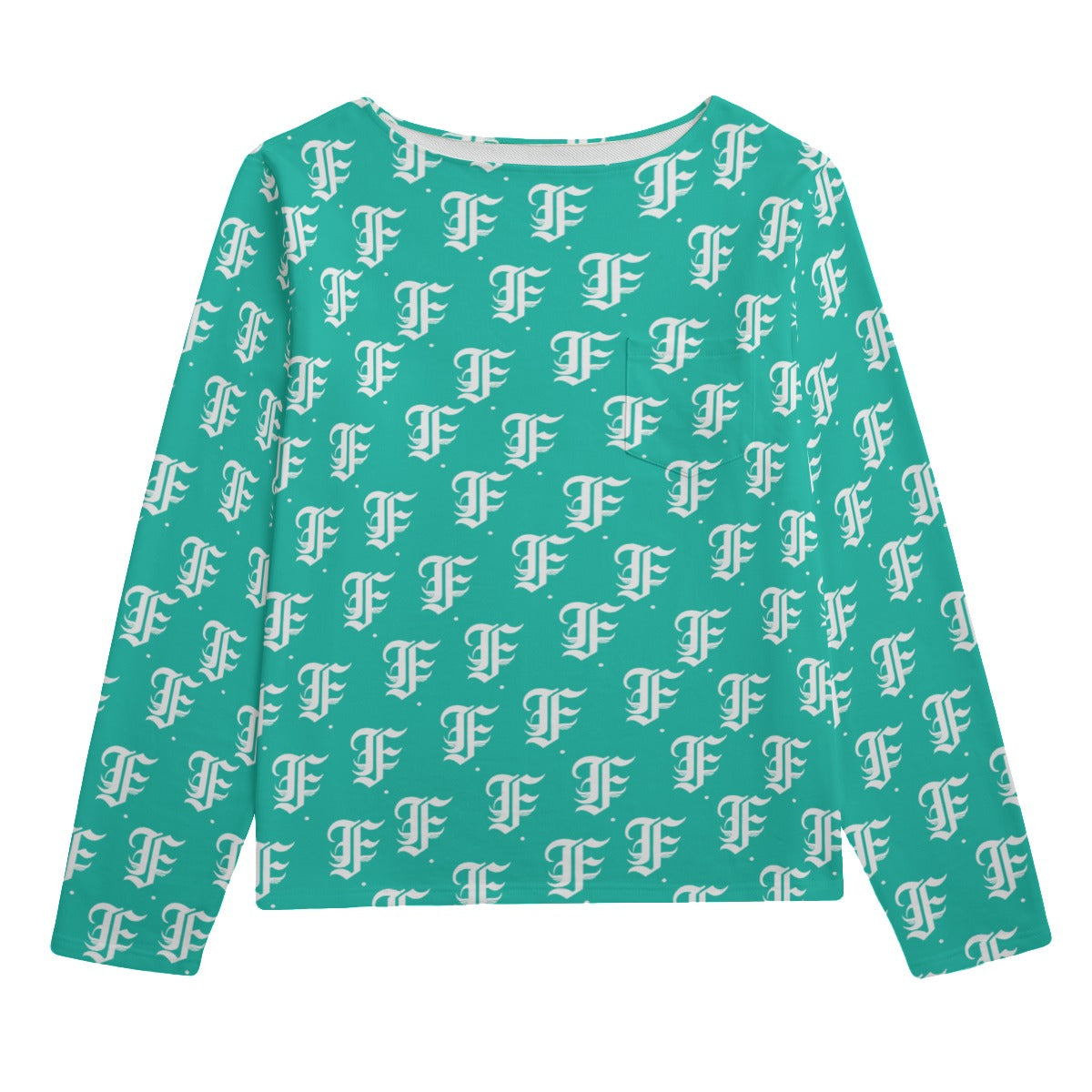 FFTurquoise Boat Neck Sweatshirt | 310GSM Cotton
