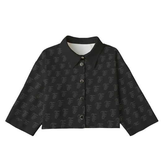 FFBlack [Cropped Button-Up Jacket] | 245GSM Cotton