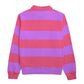 Purple & Pink Striped Heavyweight Zip-Up Polo  | 310GSM Cotton