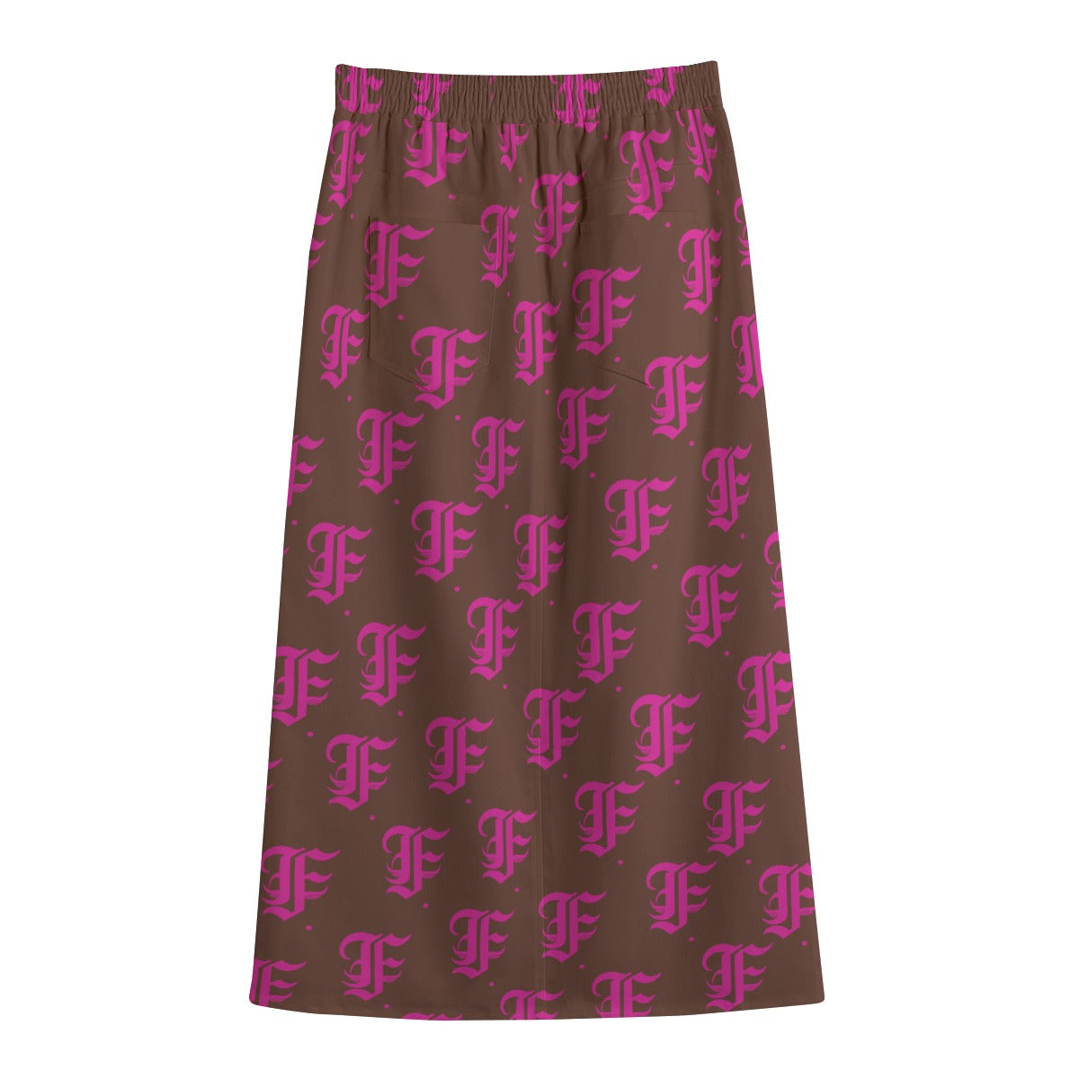 FFBrown&Pink Mid-slit Skirt | 245GSM Cotton