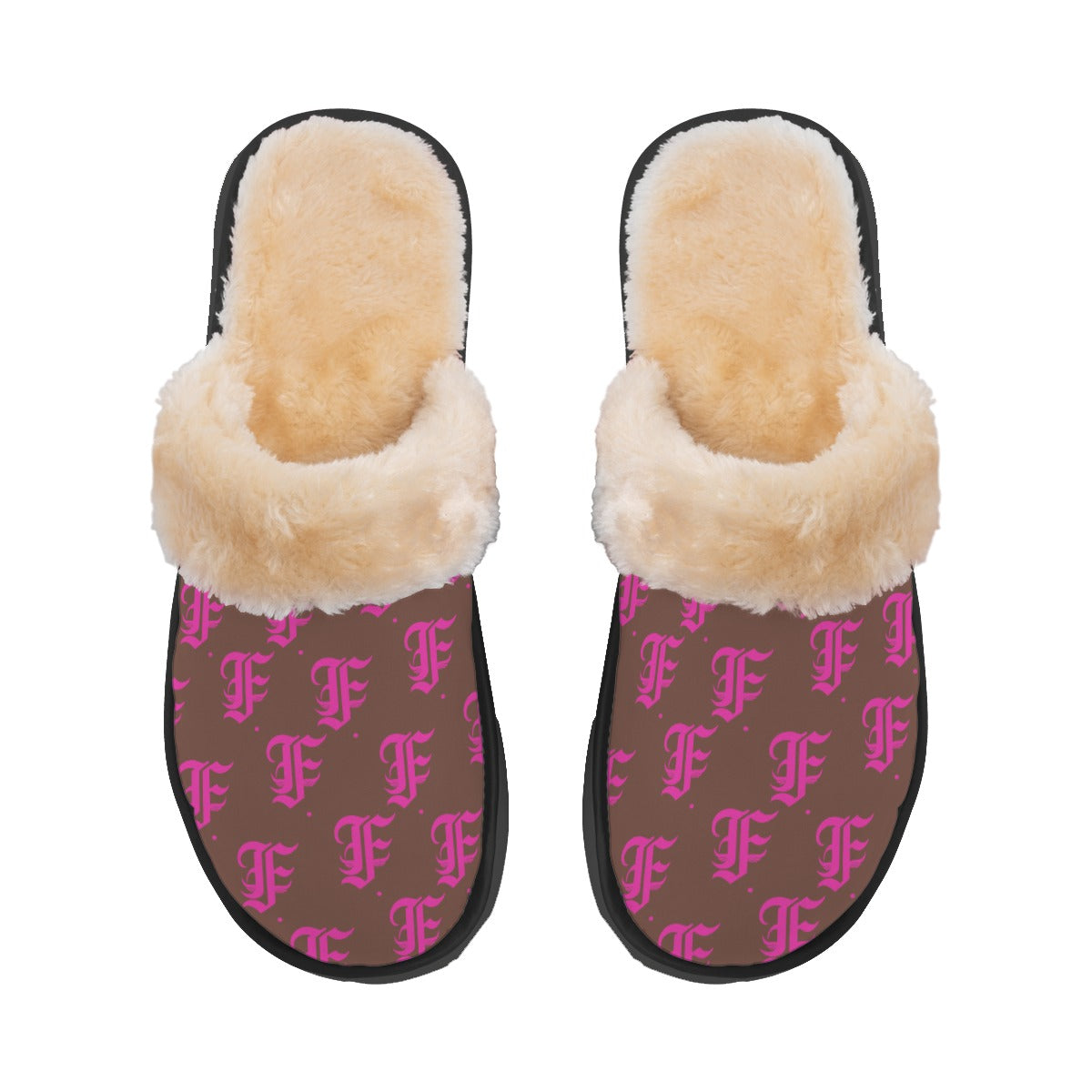 FFBrown&Pink | Plush Slippers
