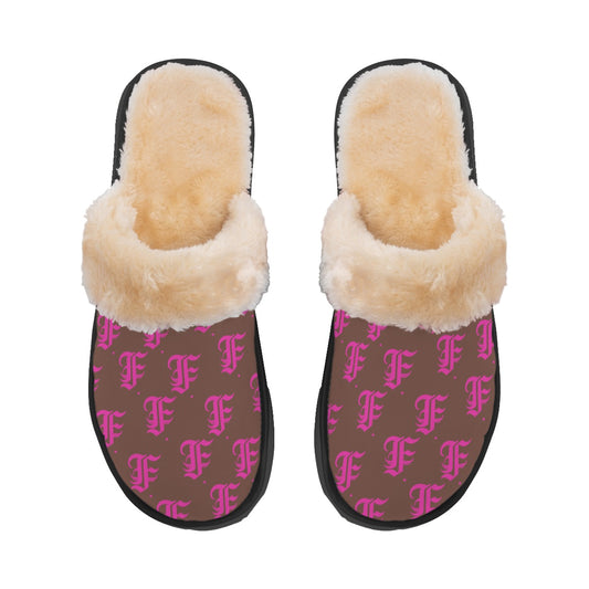 FFBrown&Pink | Plush Slippers