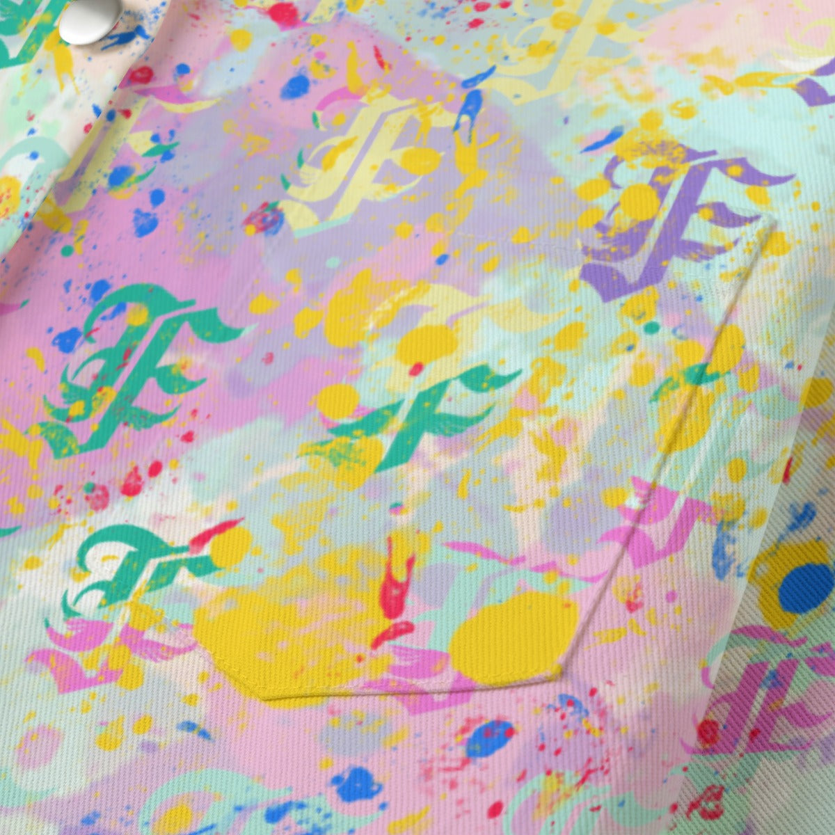 FFPastelSplatta [Cropped Button-Up Jacket] | 245GSM Cotton