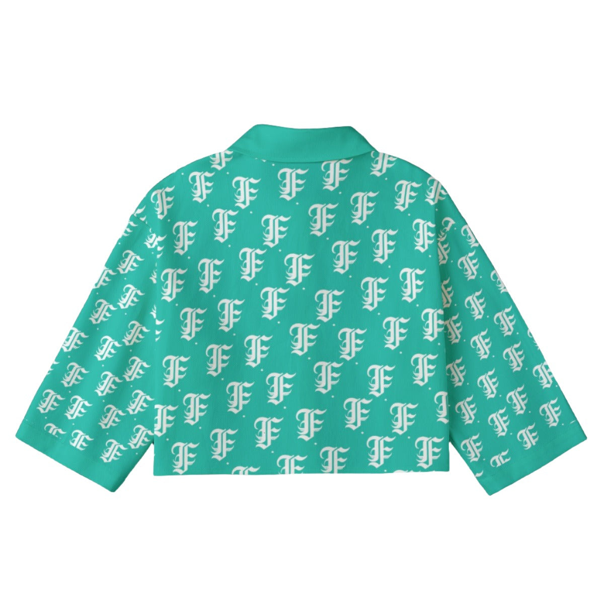 FFTurquoise [Cropped Button-Up Jacket] | 245GSM Cotton