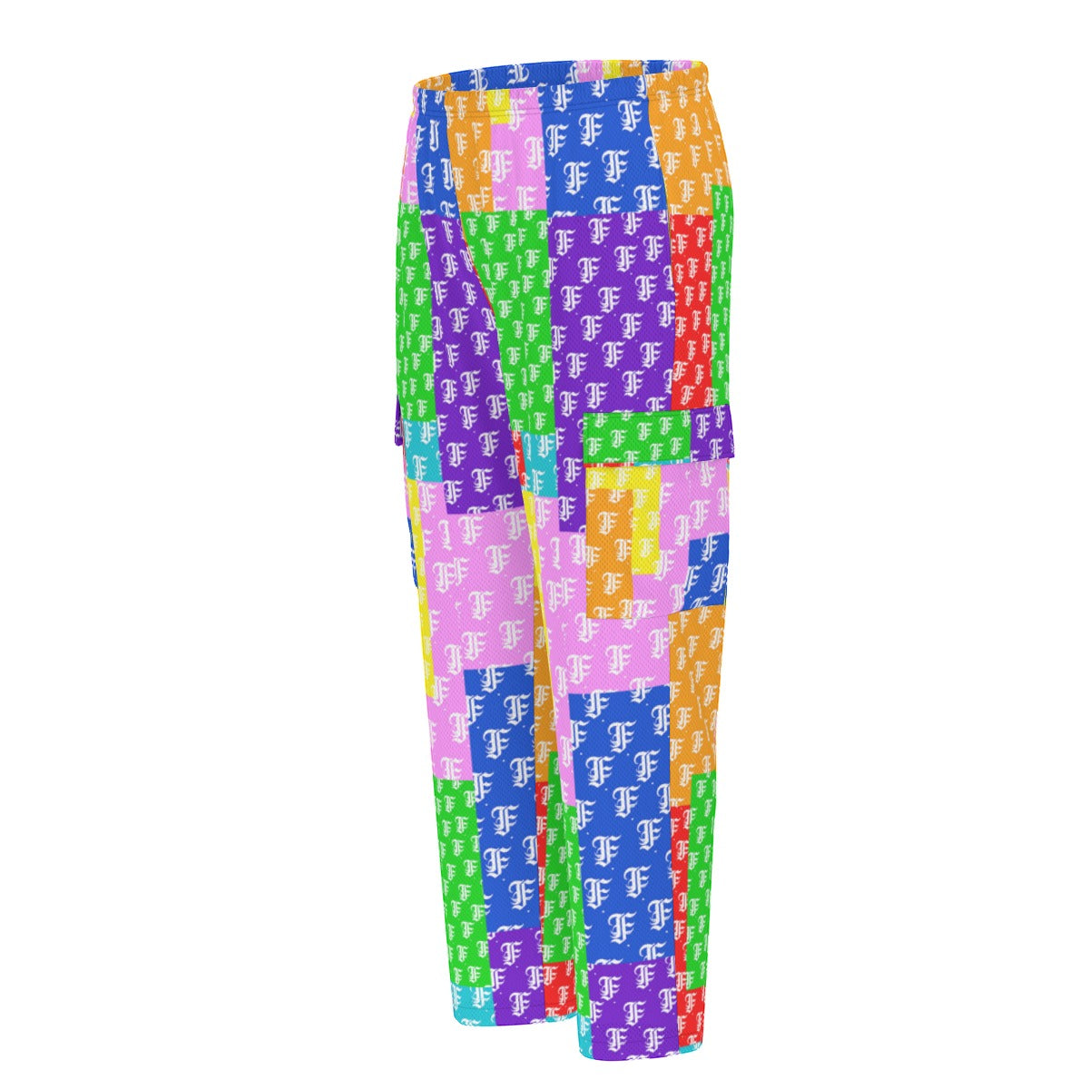 Multi-Color Patchwork | Track Cargo Pants