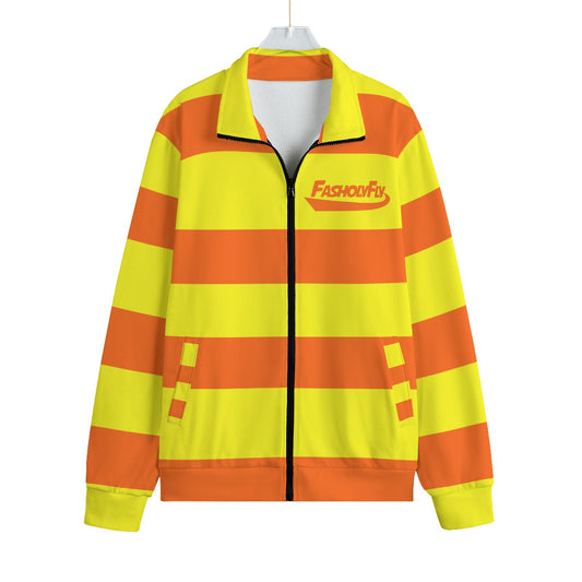 Yellow & Orange Striped | Knitted Fleece Zip-up