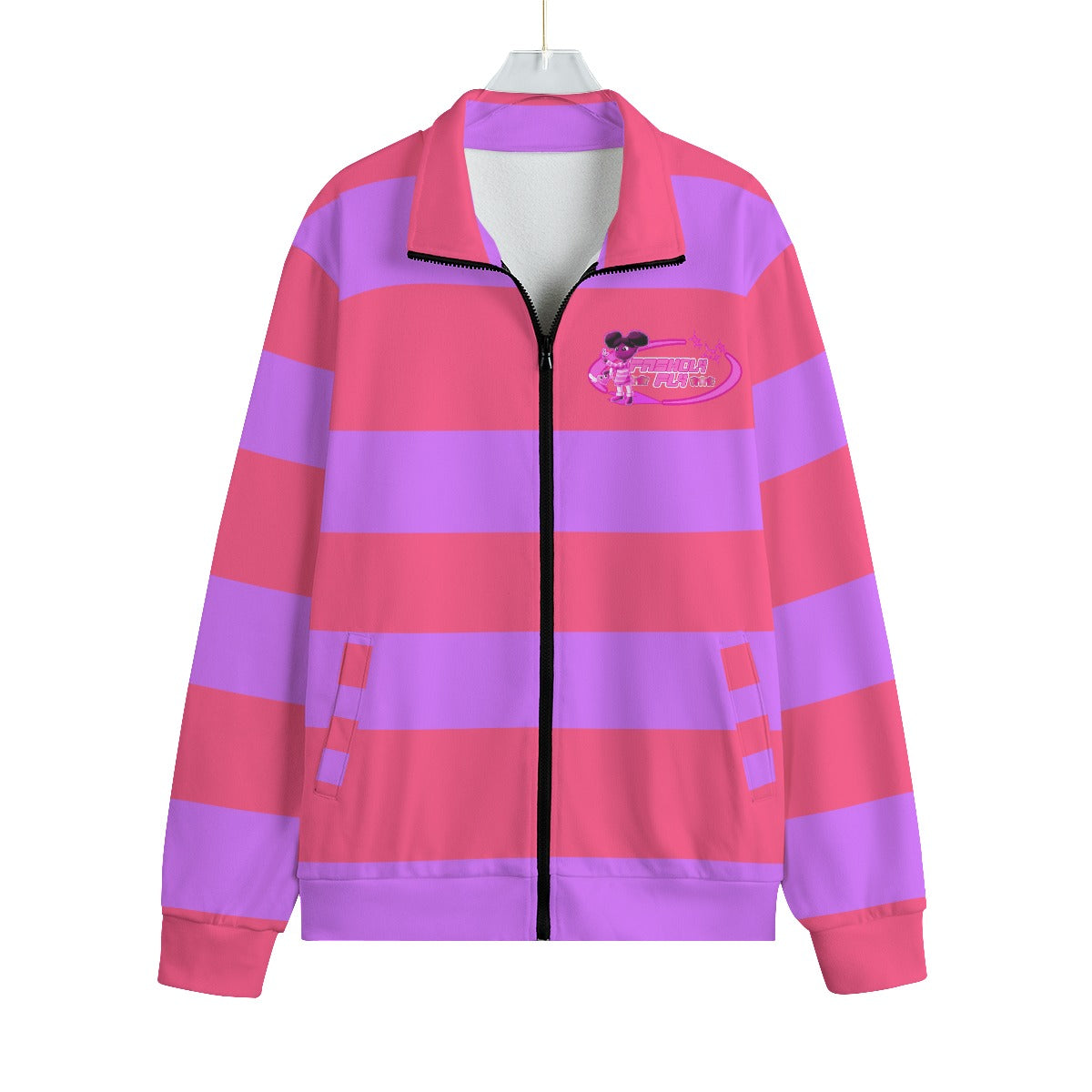 BBYGIRL Striped | Knitted Fleece Zip-up