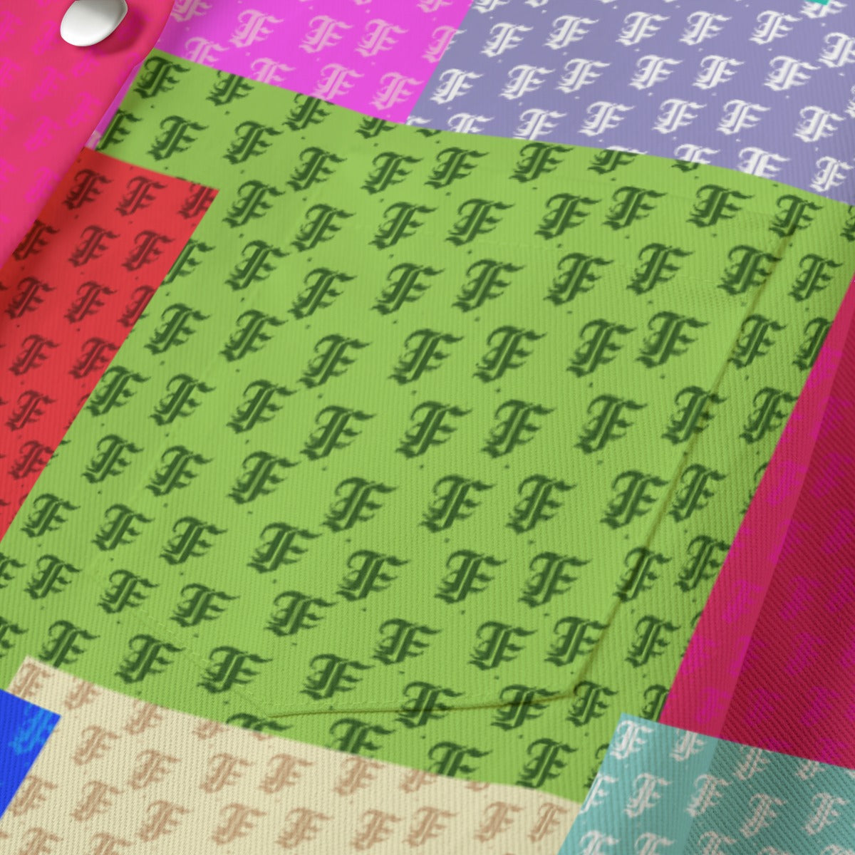 FFPatchwork [Cropped Button-Up Jacket] | 245GSM Cotton