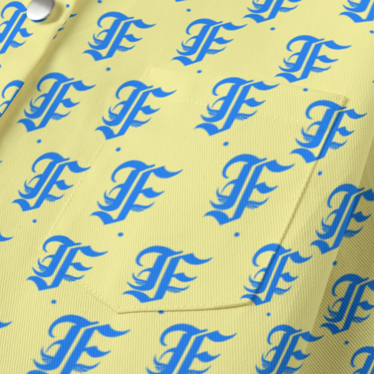 FFCreamBlu [Cropped Button-Up Jacket] | 245GSM Cotton