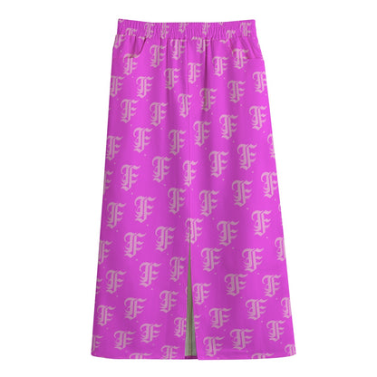FFPink Mid-slit Skirt | 245GSM Cotton