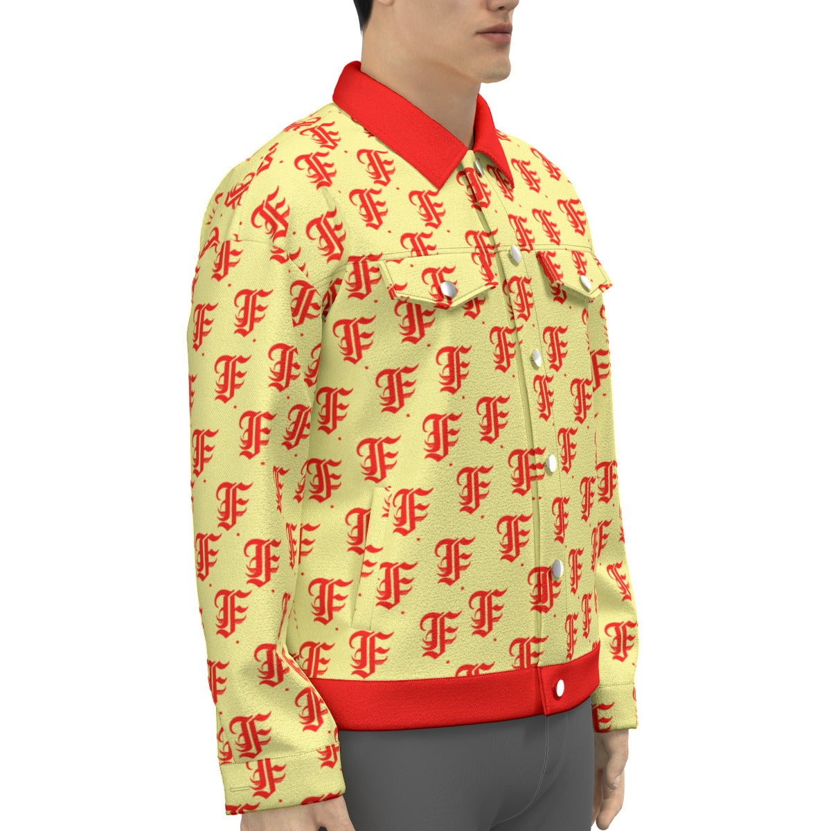 FFCremeRed Trucker Jacket | 245GSM Cotton