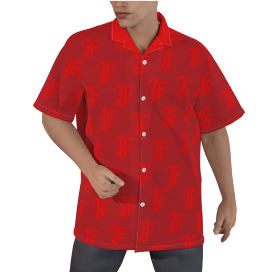 FFDarkCherry Hawaiian Shirt  |115GSM Cotton poplin
