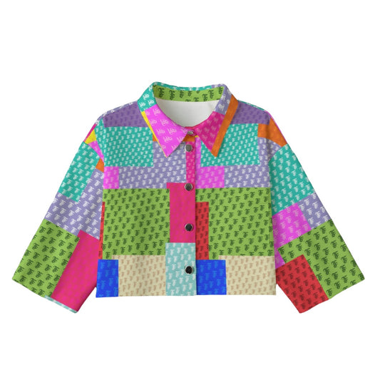 FFPatchwork [Cropped Button-Up Jacket] | 245GSM Cotton
