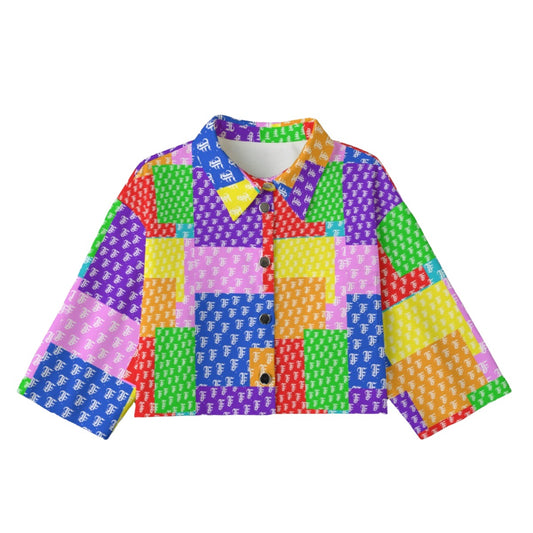 FFPatchwork [Cropped Button-Up Jacket] | 245GSM Cotton