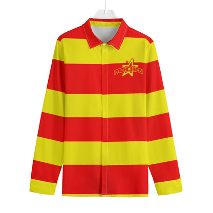Red&Yellow Striped Button-Up |115GSM Cotton poplin