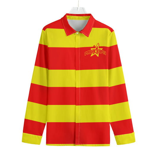Red&Yellow Striped Button-Up |115GSM Cotton poplin