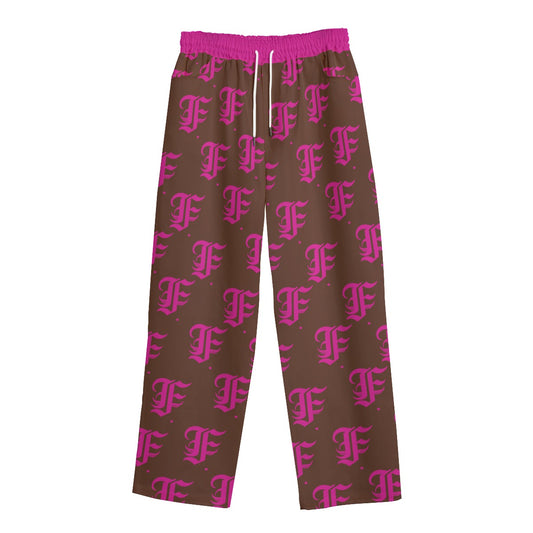 FFBrown&Pink Straight-leg Sweats | 245GSM Cotton