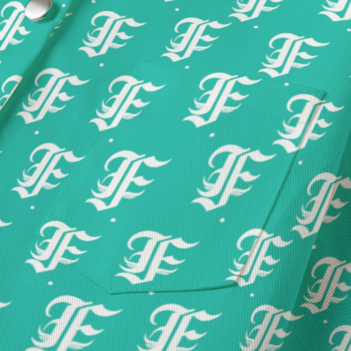 FFTurquoise [Cropped Button-Up Jacket] | 245GSM Cotton