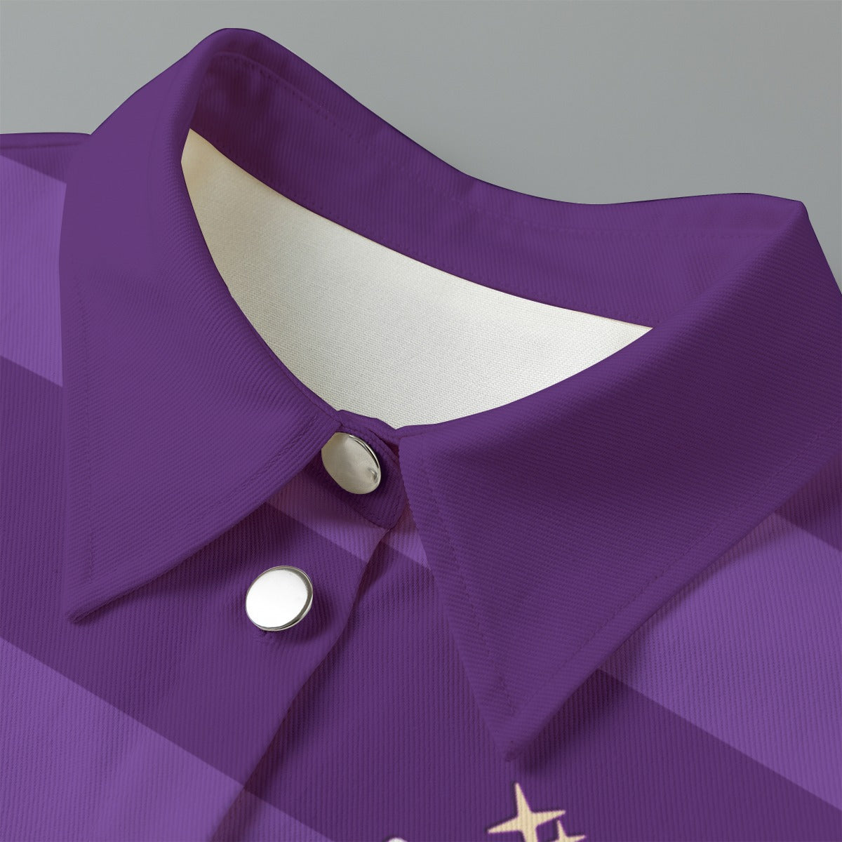 Purple Striped  [Cropped Button-Up Jacket] | 245GSM Cotton