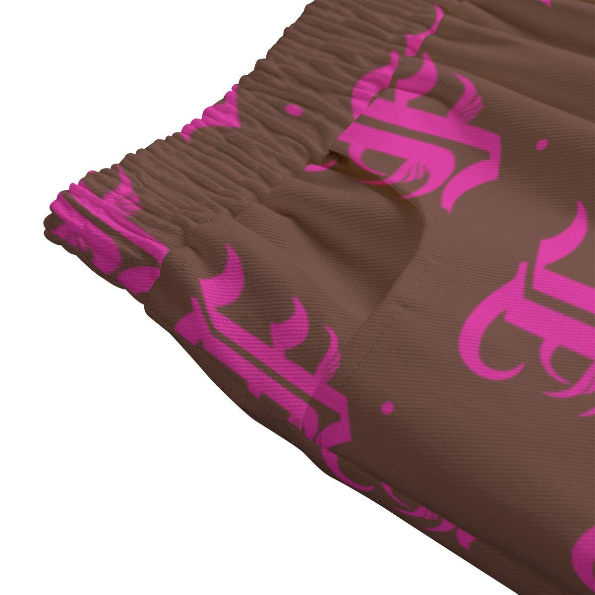 FFBrown&Pink Mid-slit Skirt | 245GSM Cotton