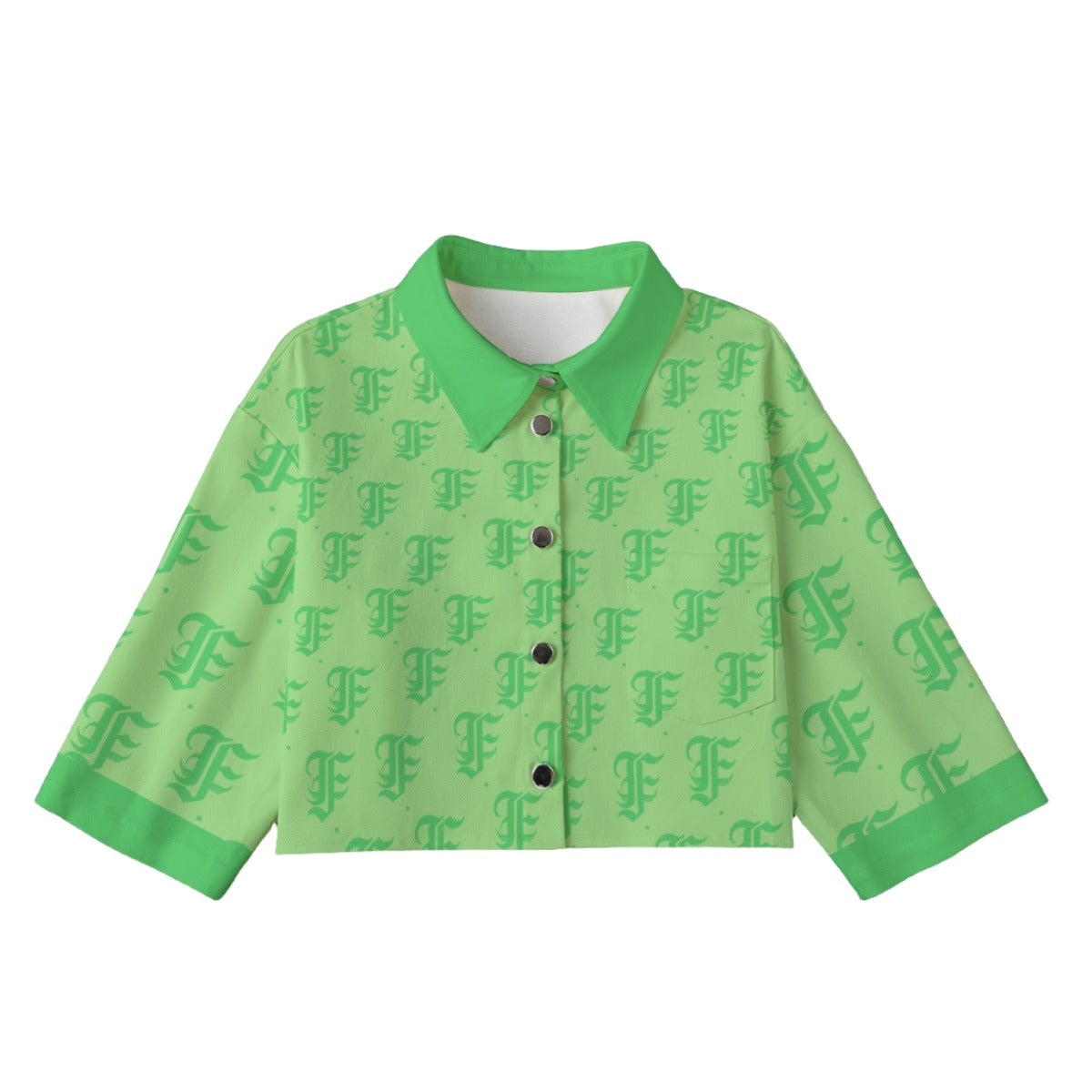 FFMintGreen [Cropped Button-Up Jacket] | 245GSM Cotton