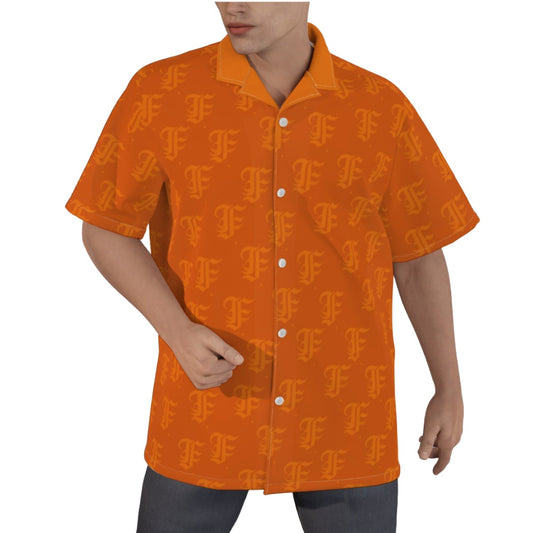 FFOrange Hawaiian Shirt  |115GSM Cotton poplin
