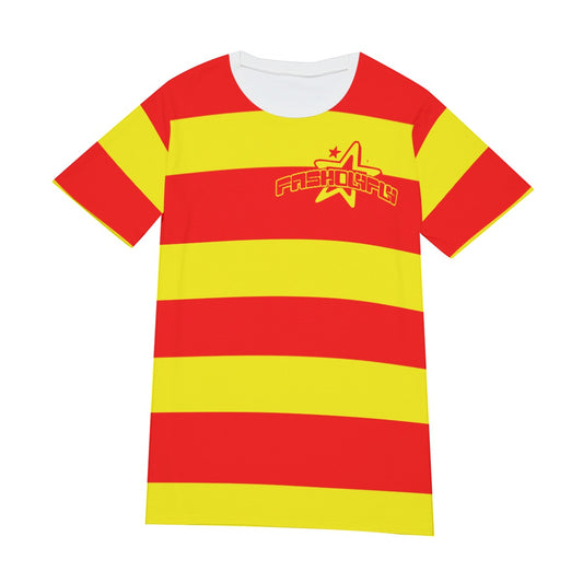 Red & Yellow Striped Tee | 190GSM Cotton