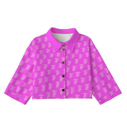 FFPink [Cropped Button-Up Jacket] | 245GSM Cotton