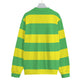 Green & Yellow Striped | Knitted Fleece Zip-up
