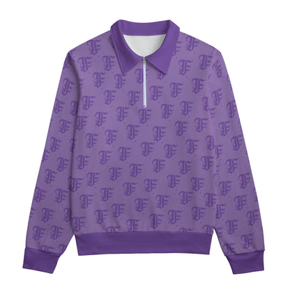 FFPurple Heavyweight Zip-Up Polo  | 310GSM Cotton