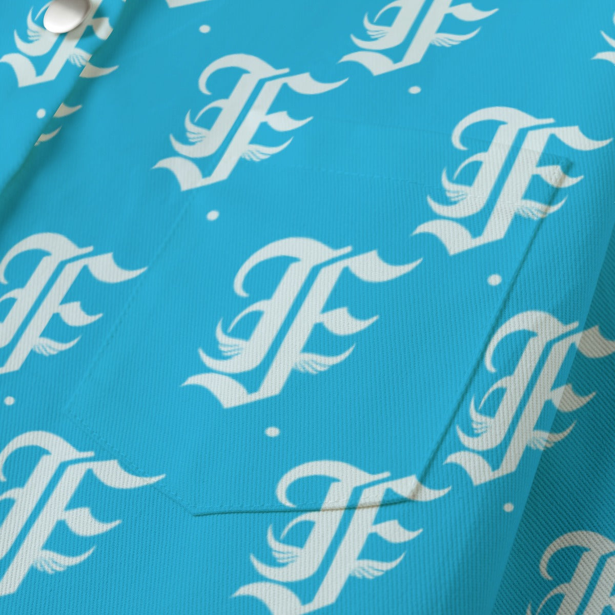 FFBabyBlue [Cropped Button-Up Jacket] | 245GSM Cotton