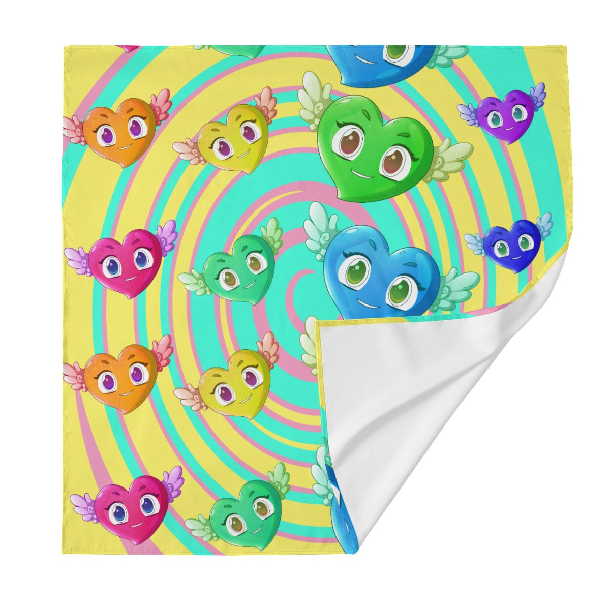 FFPastelHearts Swirl | Silk Scarf