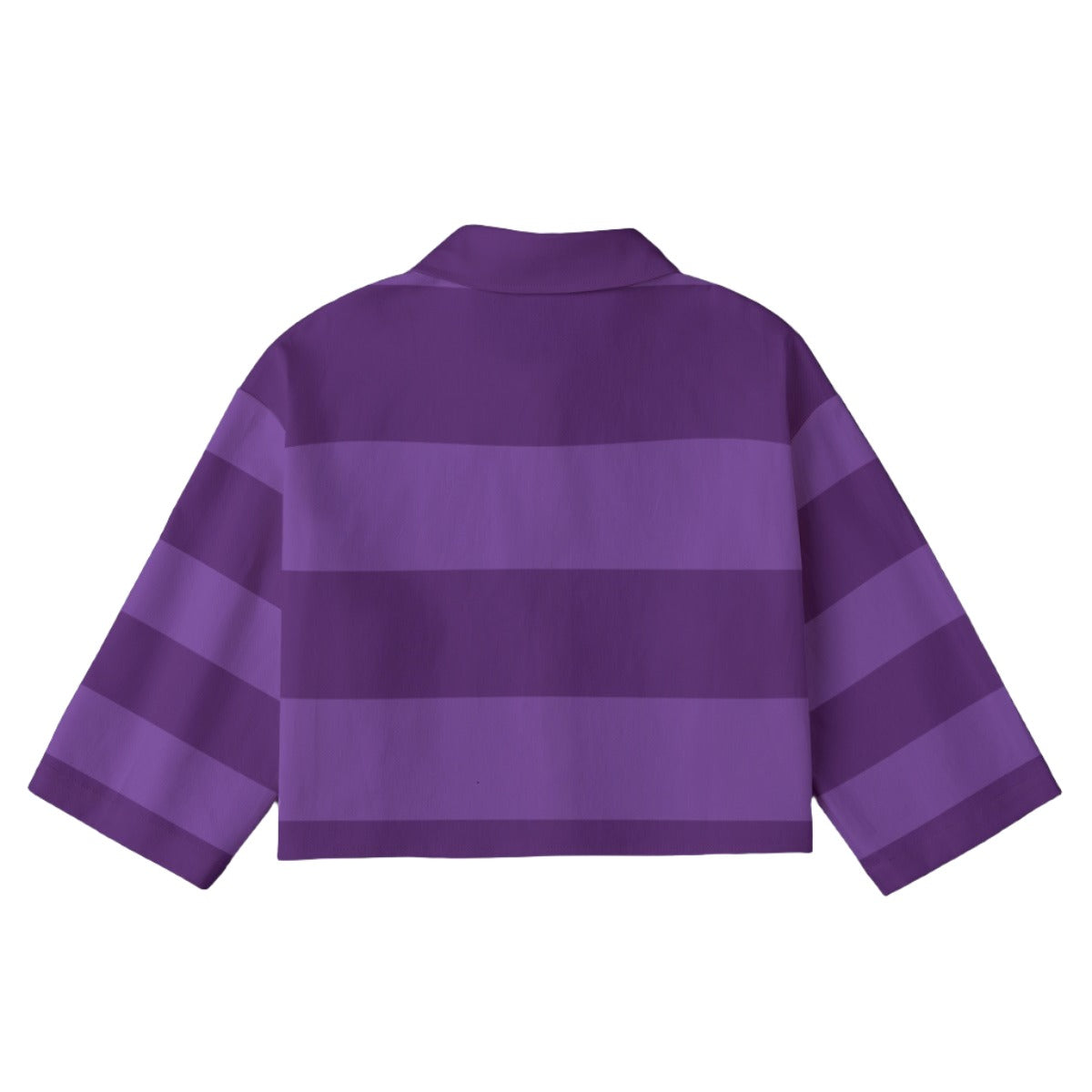 Purple Striped  [Cropped Button-Up Jacket] | 245GSM Cotton