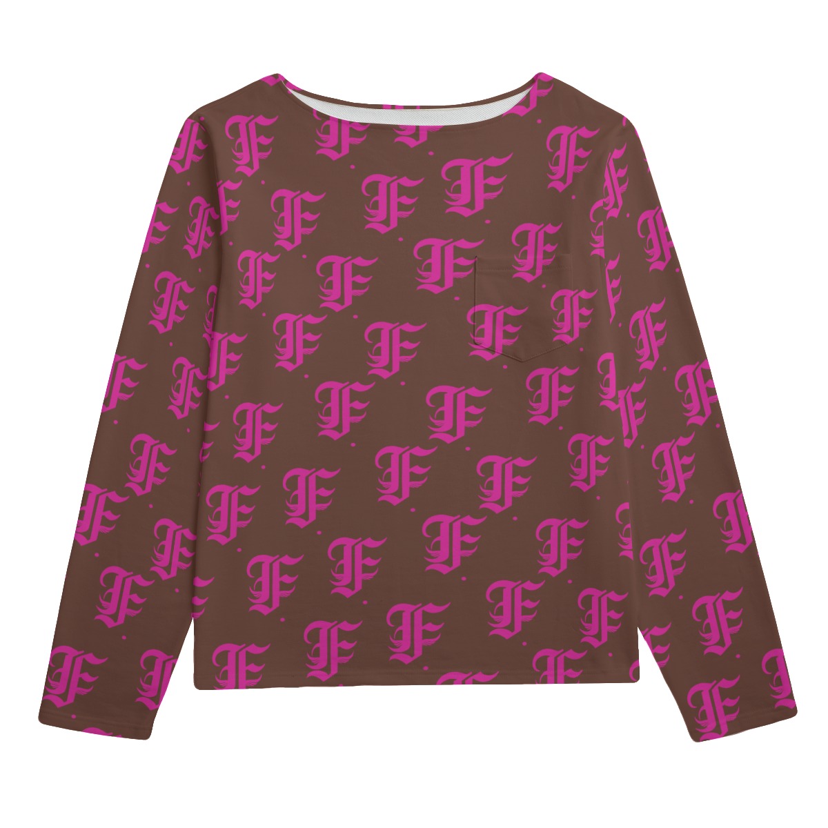 FFBrown&Pink Boat Neck Sweatshirt | 310GSM Cotton