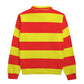 Red & Yellow Striped Heavyweight Zip-Up Polo  | 310GSM Cotton