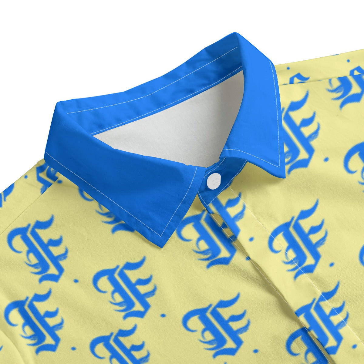 FFCremeBlu Button-Up |115GSM Cotton poplin