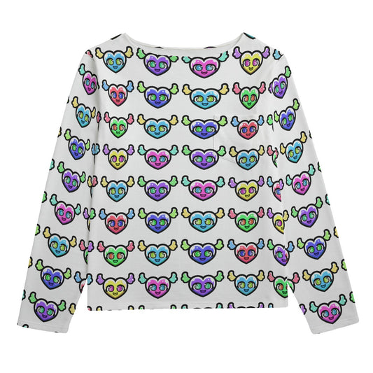 Y2K Hearts Boat Neck Sweatshirt | 310GSM Cotton