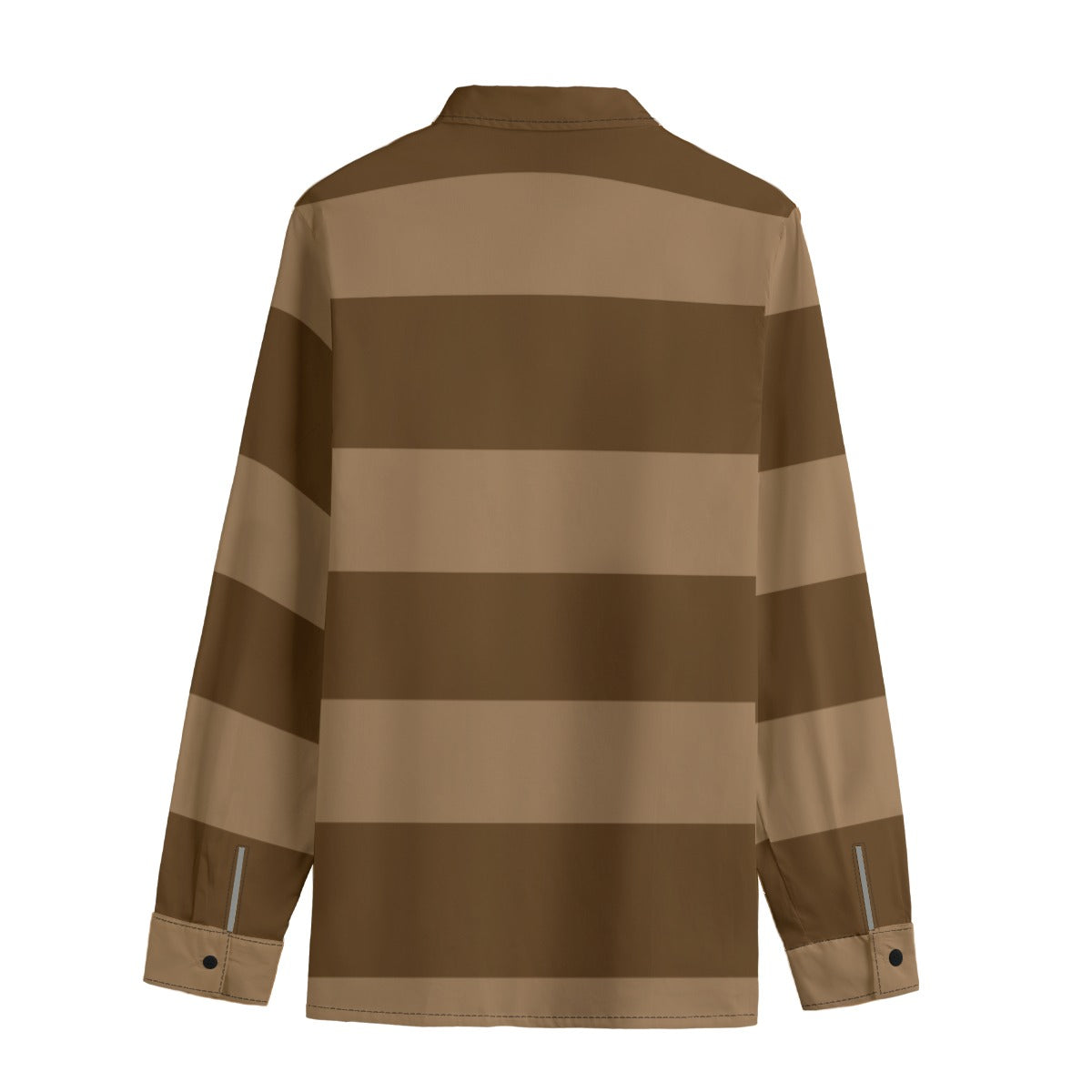 Coffee Striped Button-Up |115GSM Cotton poplin