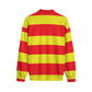 Red & Yellow Striped | Quarter Zip Sweater