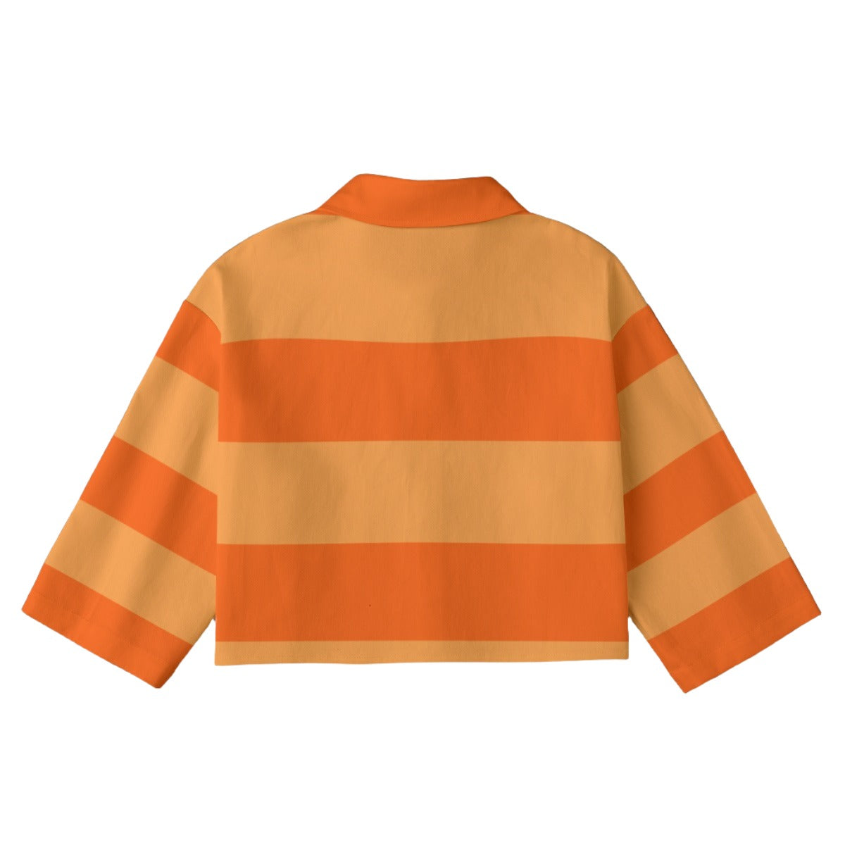 Orange Striped [Cropped Button-Up Jacket] | 245GSM Cotton
