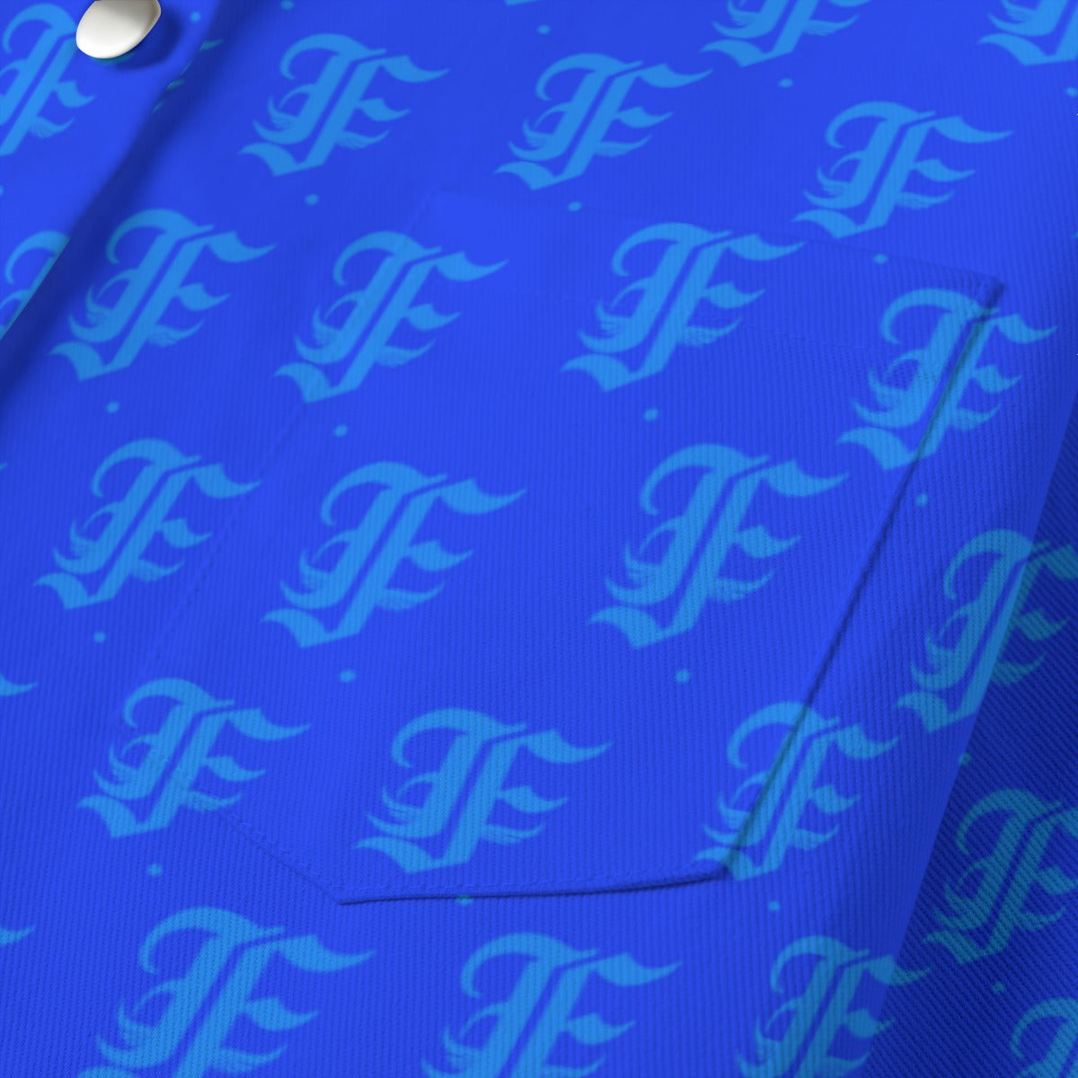 FFBlue [Cropped Button-Up Jacket] | 245GSM Cotton